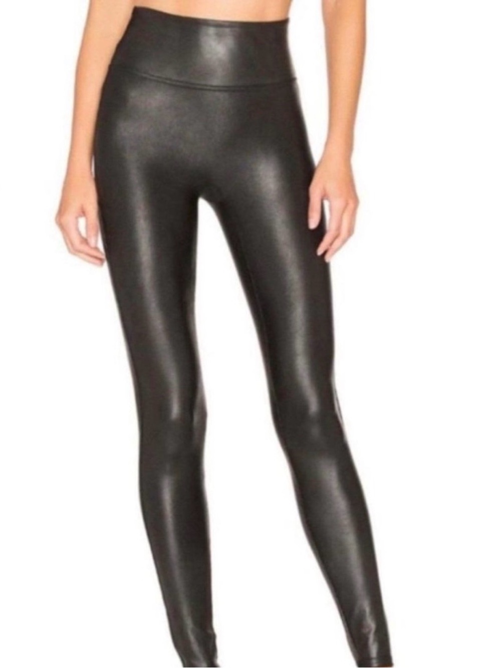 SPANX High-Rise Faux Leather Leggings in Black
